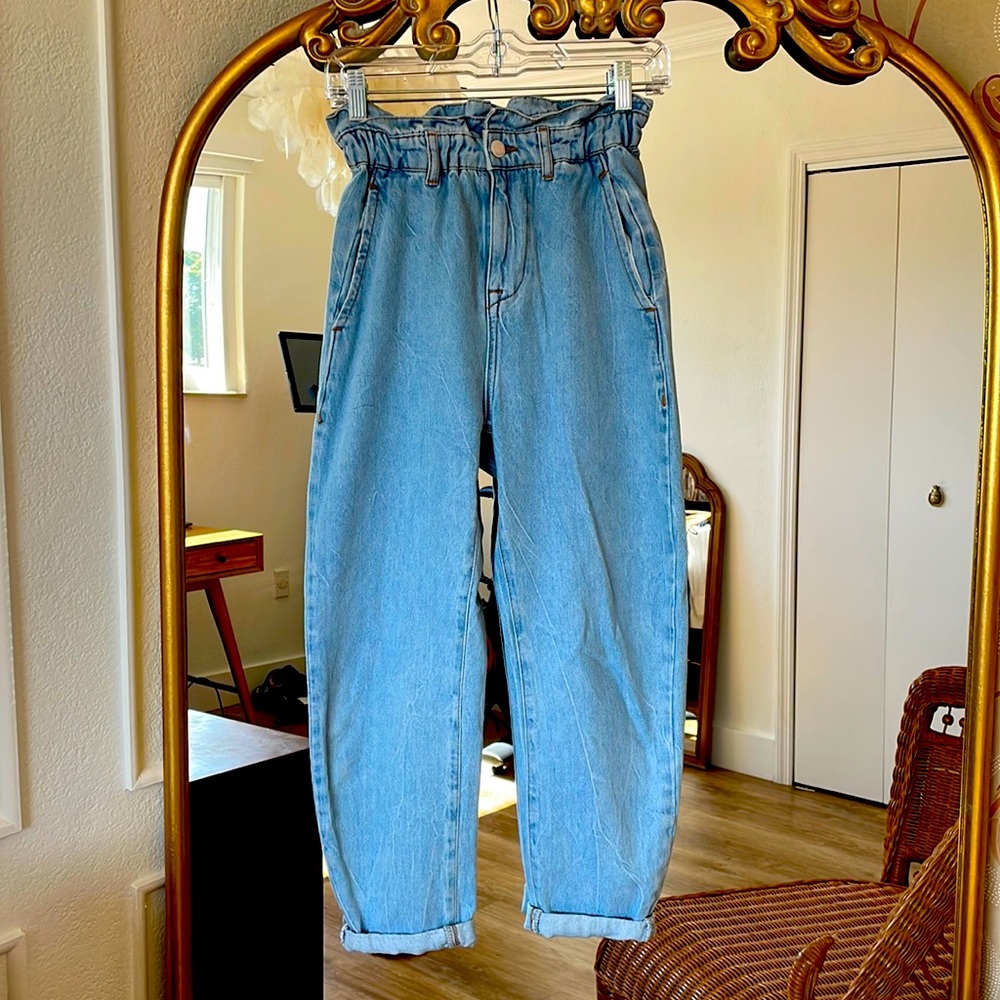 Paperbag denim - zara size 0